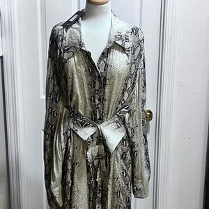 Fashion Nova Gray Wrap Tie Front Gown